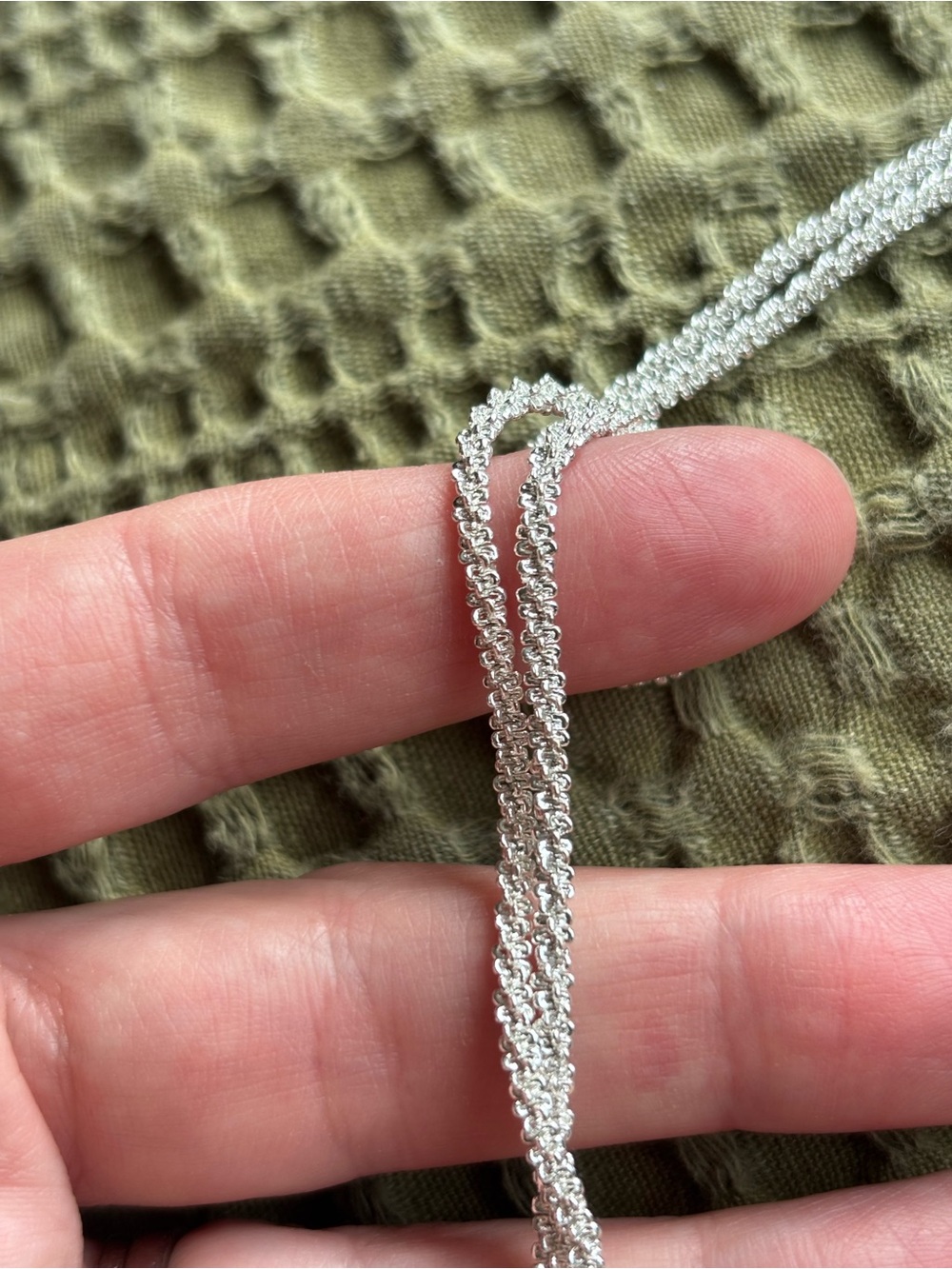 Silver Multi-Strand Rope Chain Anklet - Picture 2 of 4
